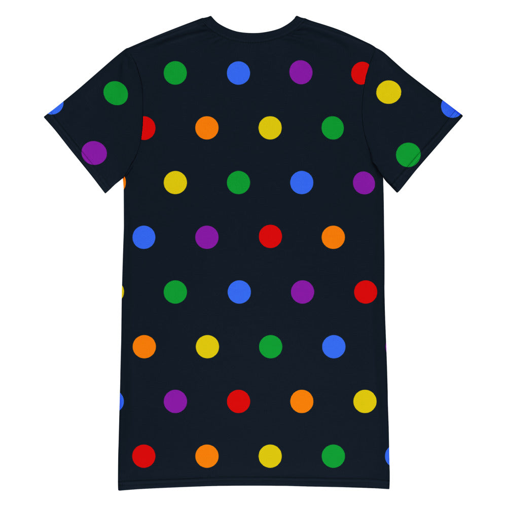 Rainbow Dotty T-shirt Dress Dresses The Rainbow Stores