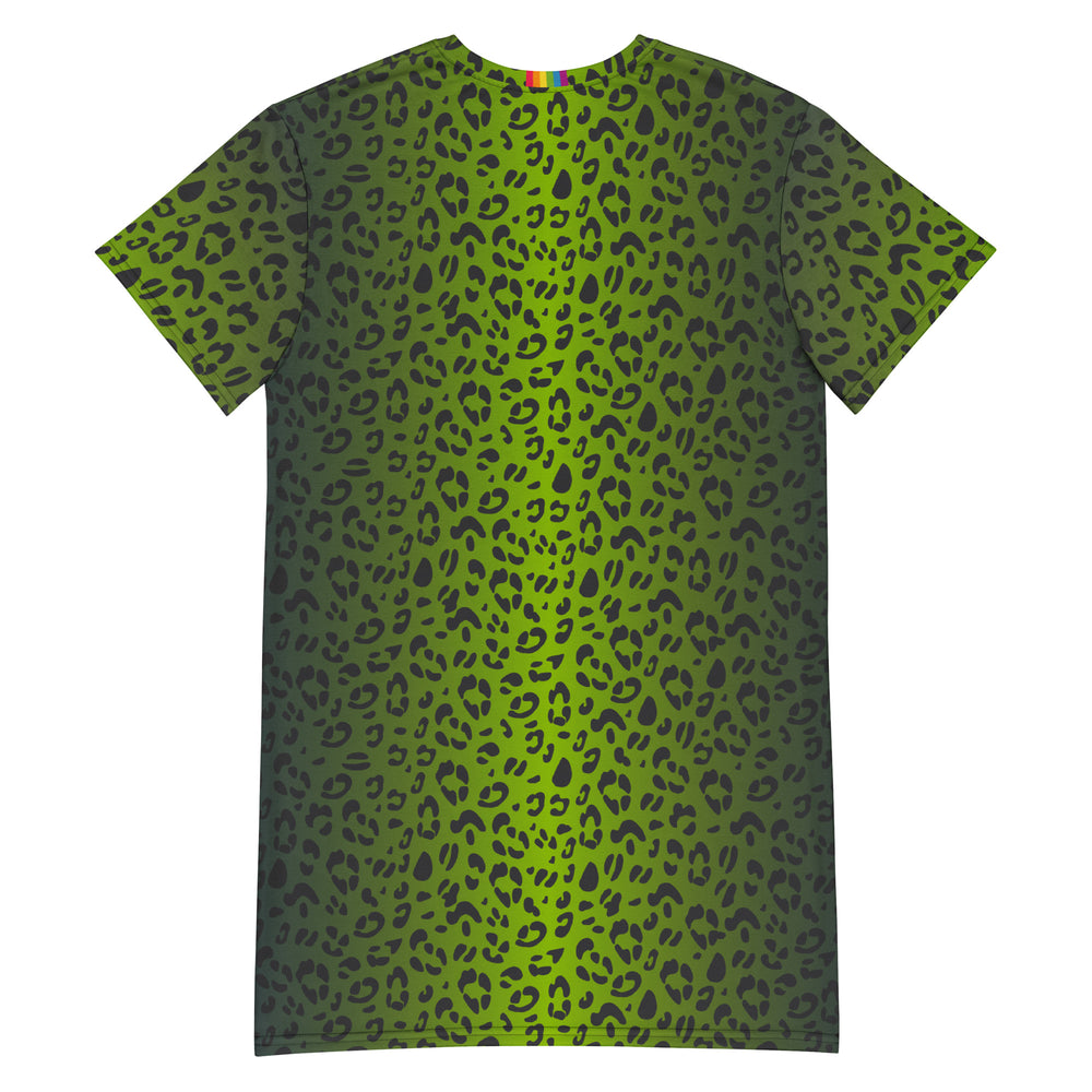 Green Leopard Print T-shirt Dress The Rainbow Stores Green Leopard Print T-shirt Dress The Rainbow Stores
