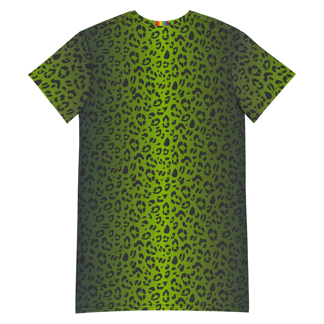 Green Leopard Print T-shirt Dress The Rainbow Stores Green Leopard Print T-shirt Dress The Rainbow Stores