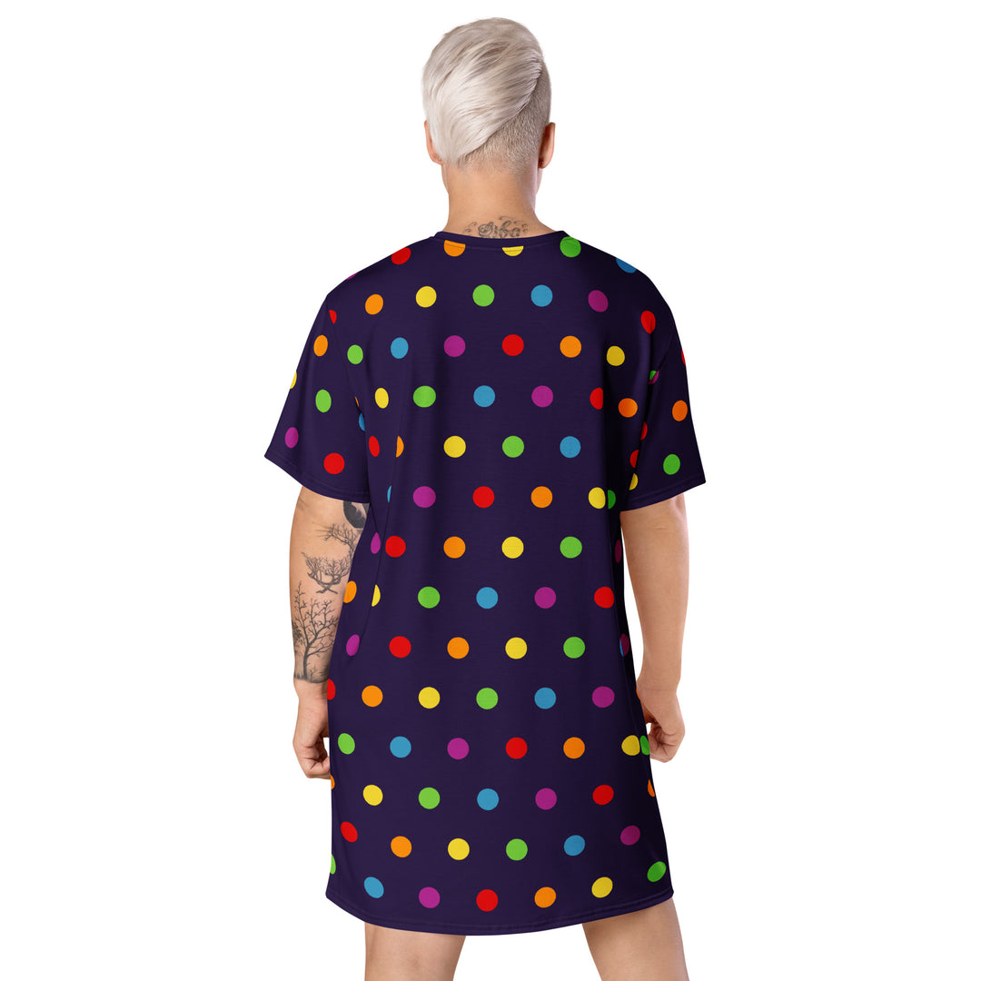 rainbow dresses for women Rainbow Dotty T-shirt Dress – The Rainbow Stores