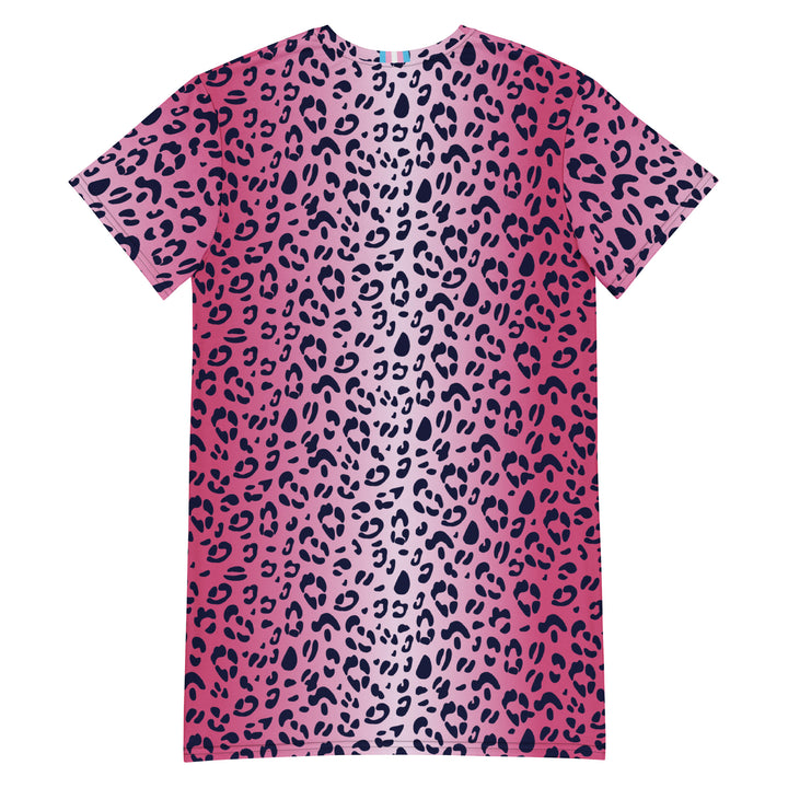 Pink Leopard T-shirt Dress With Trans Collar Flag Dresses The Rainbow Stores