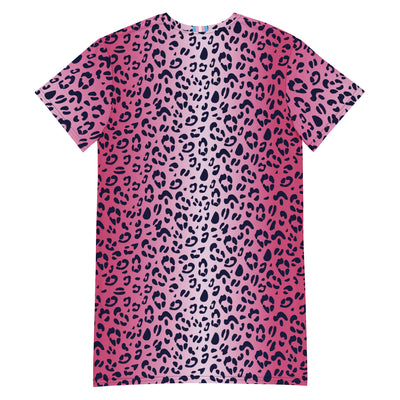 Pink Leopard T-shirt Dress With Trans Collar Flag Dresses The Rainbow Stores