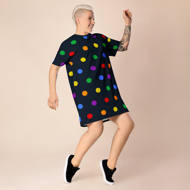 Rainbow Dotty T-shirt Dress Dresses The Rainbow Stores