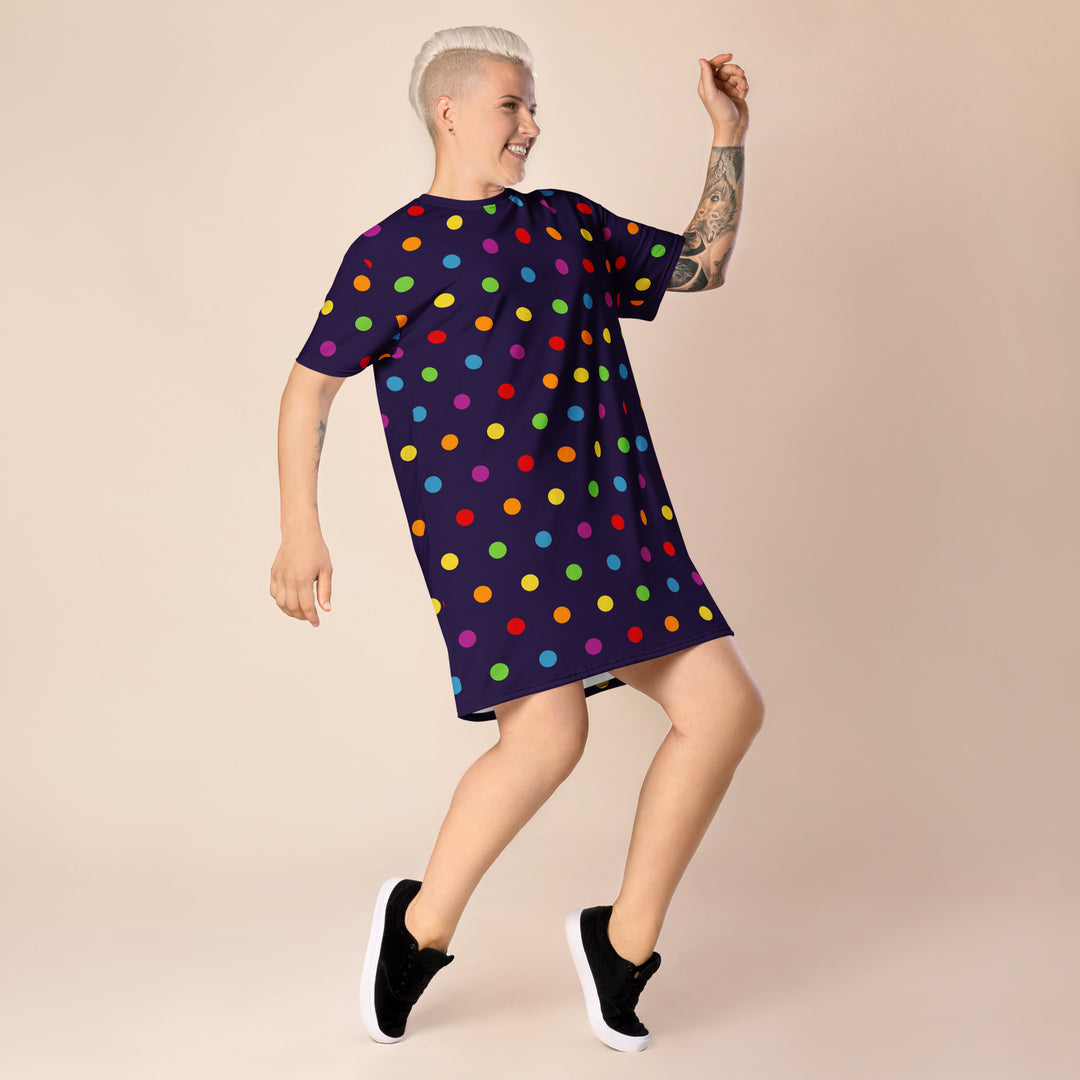 Rainbow Dotty T-shirt Dress – The Rainbow Stores Rainbow Dotty T-shirt Dress – The Rainbow Stores