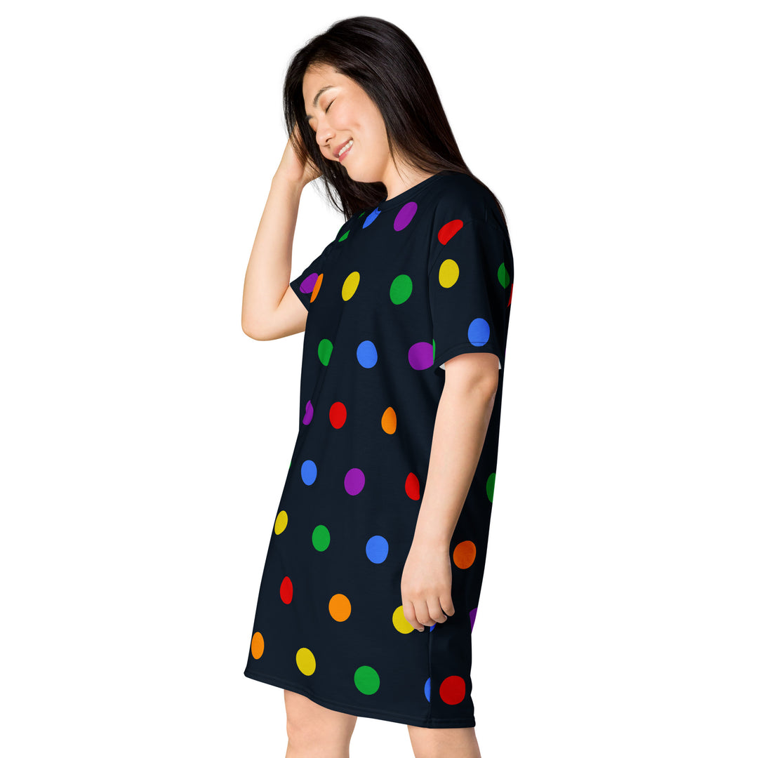 Rainbow Dotty T-shirt Dress Dresses The Rainbow Stores