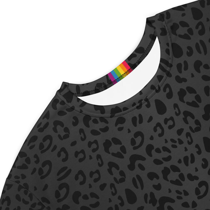 Black Leopard Print T-shirt Dress Dresses The Rainbow Stores