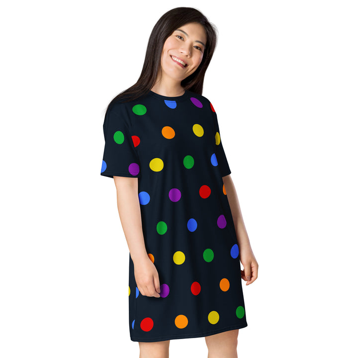 Rainbow Dotty T-shirt Dress Dresses The Rainbow Stores