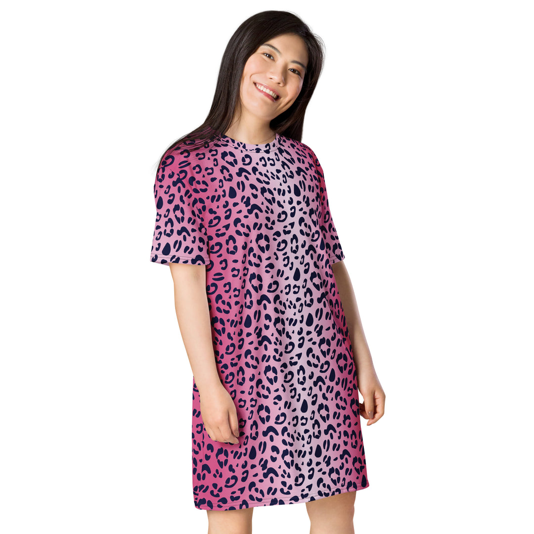 Pink Leopard Print T-shirt Dress – The Rainbow Stores Pink Leopard Print T-shirt Dress – The Rainbow Stores