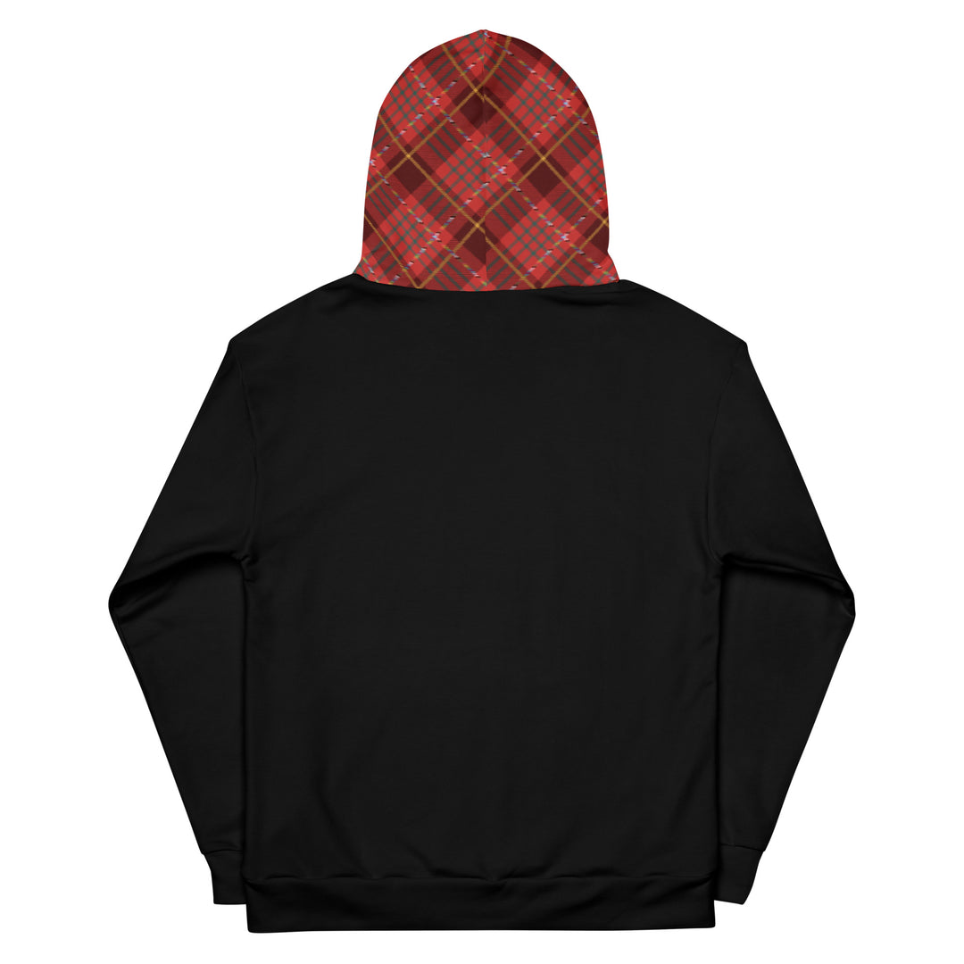 Black Hoodie With Red Pride Tartan Hood Hoodies AOP The Rainbow Stores