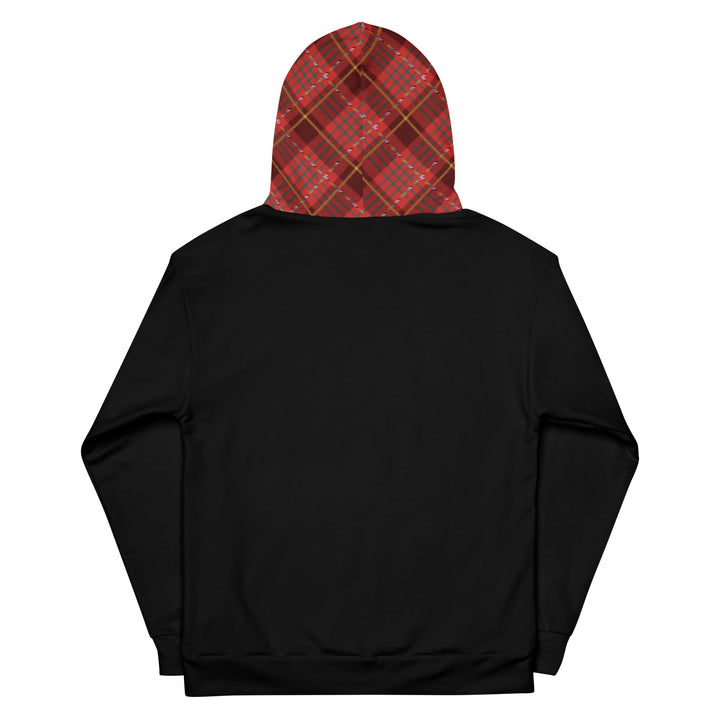 Black Hoodie With Red Pride Tartan Hood Hoodies AOP The Rainbow Stores