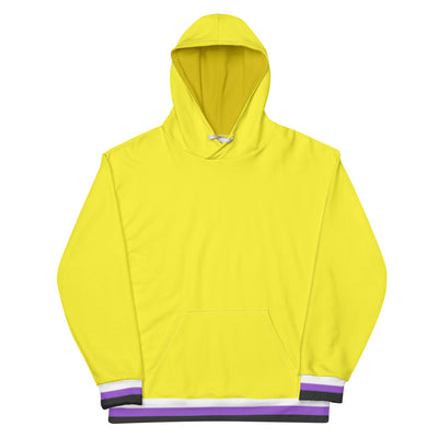 Non-Binary Pride Flag Trim Hoodie Hoodies AOP The Rainbow Stores