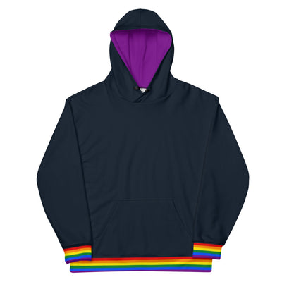Rainbow Pride Flag Trim Hoodie Hoodies AOP The Rainbow Stores