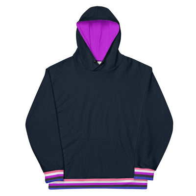 Gender Fluid Pride Flag Trim Hoodie Hoodies The Rainbow Stores