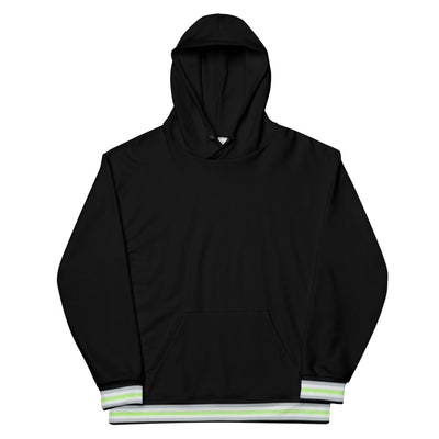 Agender Pride Flag Trim Hoodie Hoodies The Rainbow Stores