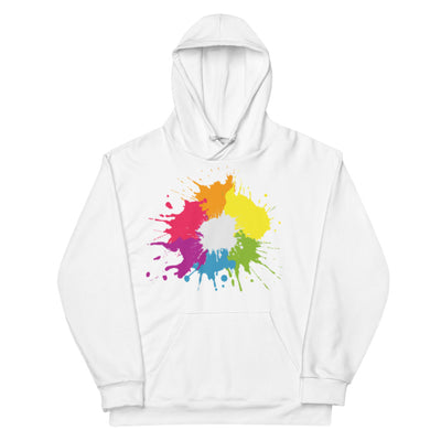 White Rainbow Paint Splatter Hoodie Hoodies The Rainbow Stores