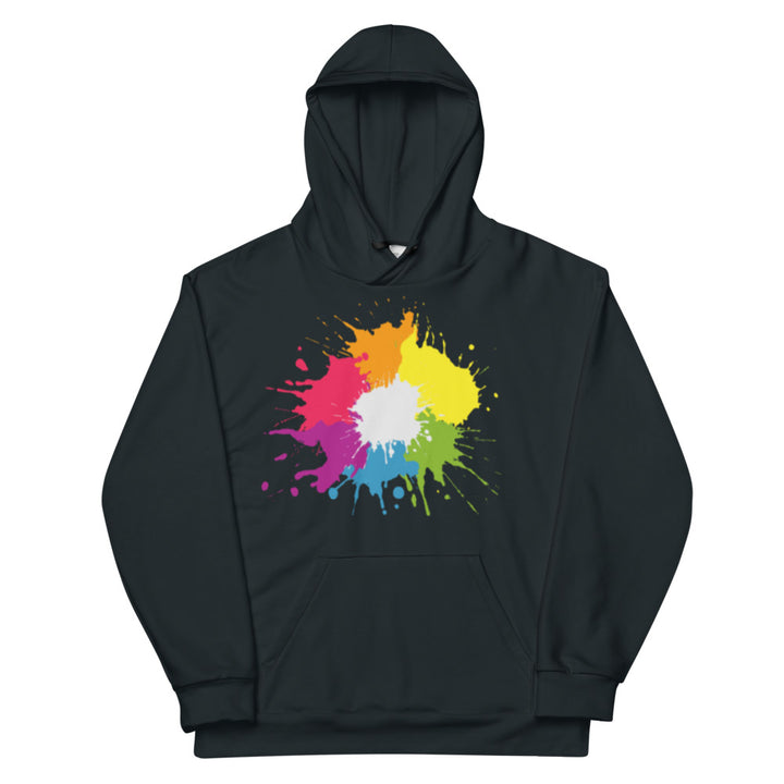 Blue Rainbow Paint Spatter Hoodie Hoodies AOP The Rainbow Stores