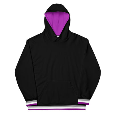 Asexual Pride Flag Trim Hoodie Hoodies The Rainbow Stores