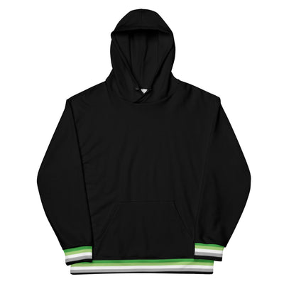 Aromantic Pride Flag Trim Hoodie Hoodies The Rainbow Stores