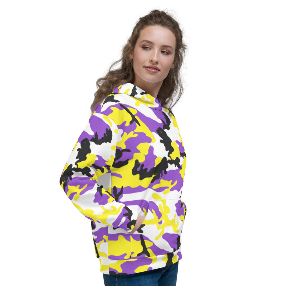 Non-Binary Camo Hoodie Hoodies AOP The Rainbow Stores
