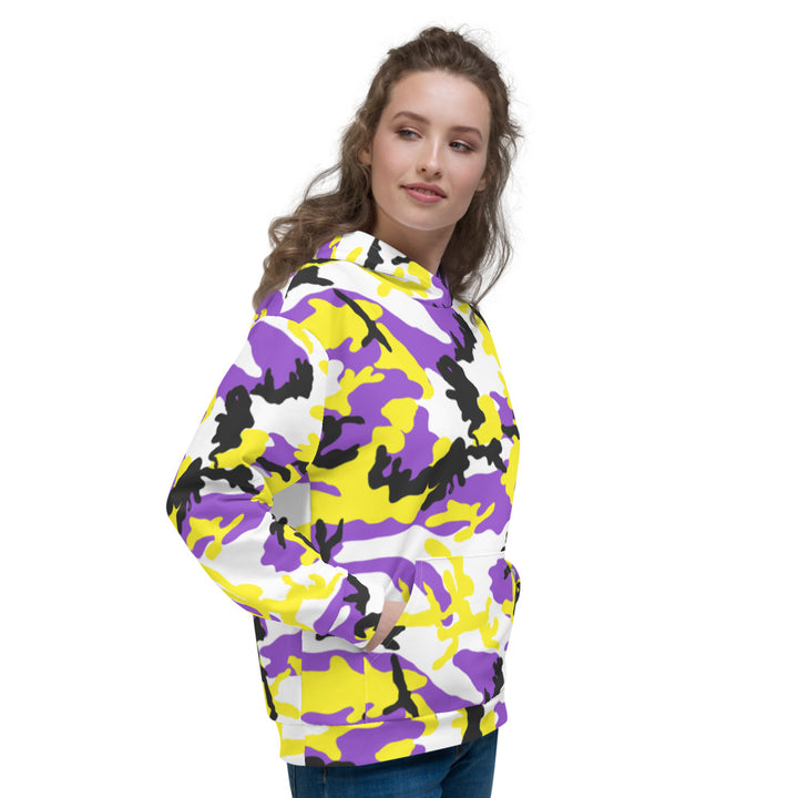 Non-Binary Camo Hoodie Hoodies AOP The Rainbow Stores