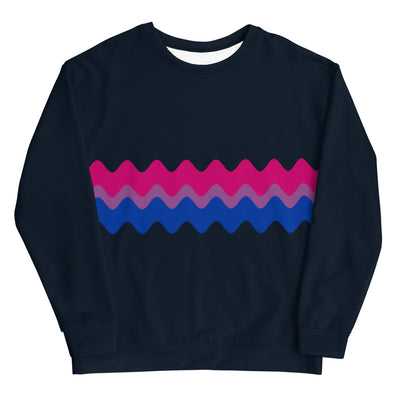 Bisexual Wavy Pride Flag Sweatshirt Sweatshirts The Rainbow Stores