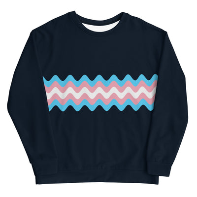 Trans Wavy Pride Flag Sweatshirt Sweatshirts The Rainbow Stores