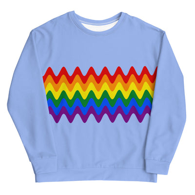 Rainbow Super Wavy Pride Flag Blue Sweatshirt Sweatshirts The Rainbow Stores