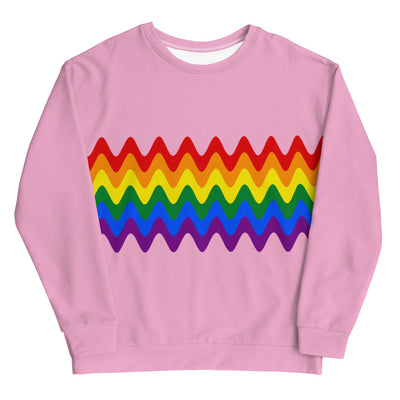 Rainbow Super Wavy Pride Flag Pink Sweatshirt Sweatshirts AOP The Rainbow Stores