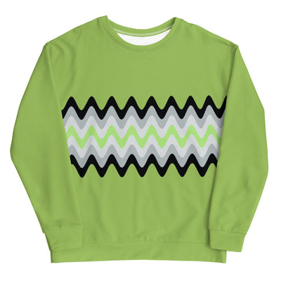 Agender Super Wavy Pride Flag Sweatshirt Sweatshirts AOP The Rainbow Stores