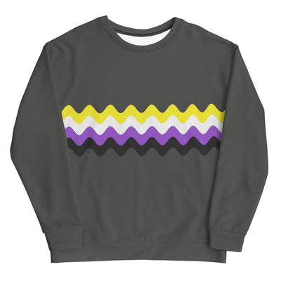 Non-Binary Wavy Pride Flag Sweatshirt Sweatshirts The Rainbow Stores