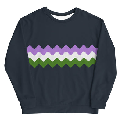 Genderqueer Wavy Pride Flag Sweatshirt Sweatshirts The Rainbow Stores