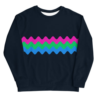 Polysexual Wavy Pride Flag Sweatshirt Sweatshirts The Rainbow Stores