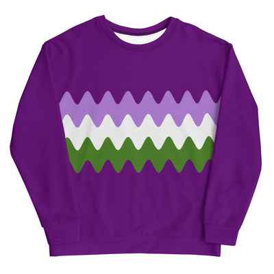 Genderqueer Super Wavy Pride Flag Sweatshirt Sweatshirts The Rainbow Stores