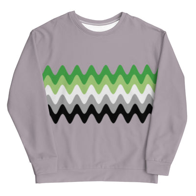Aromantic Super Wavy Pride Flag Sweatshirt Sweatshirts The Rainbow Stores