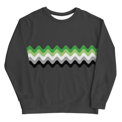 Aromantic Wavy Pride Flag Sweatshirt Sweatshirts The Rainbow Stores
