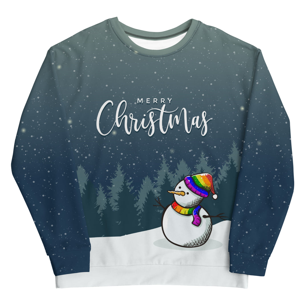 Rainbow Pride Snowman Christmas Sweatshirt Sweatshirts The Rainbow Stores