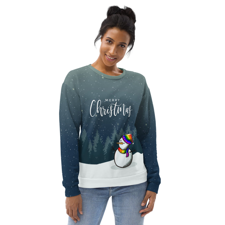 Rainbow Pride Snowman Christmas Sweatshirt Sweatshirts The Rainbow Stores