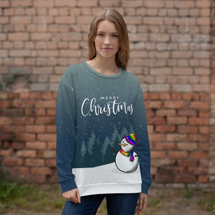 Rainbow Pride Snowman Christmas Sweatshirt Sweatshirts The Rainbow Stores