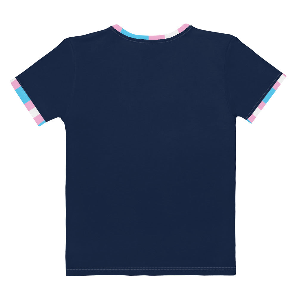 Trans Pride Flag Trim Blue Fitted T-Shirt AOP T-shirts The Rainbow Stores