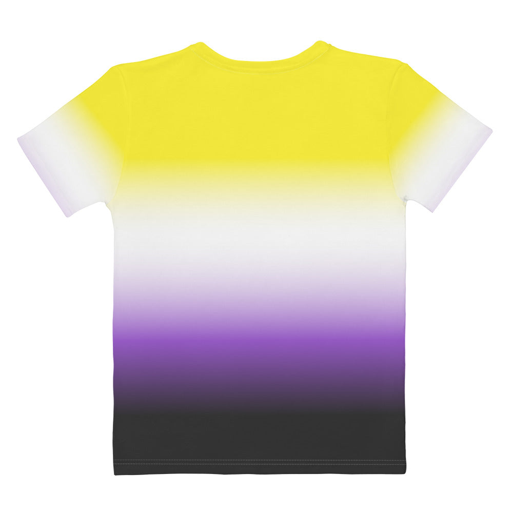 Non-Binary Ombre Pride Flag Fitted T-shirt AOP T-shirts The Rainbow Stores