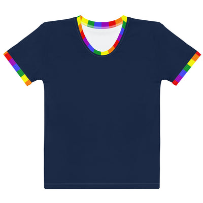 Classic Rainbow Pride Flag Trim Fitted T-shirt AOP T-shirts The Rainbow Stores