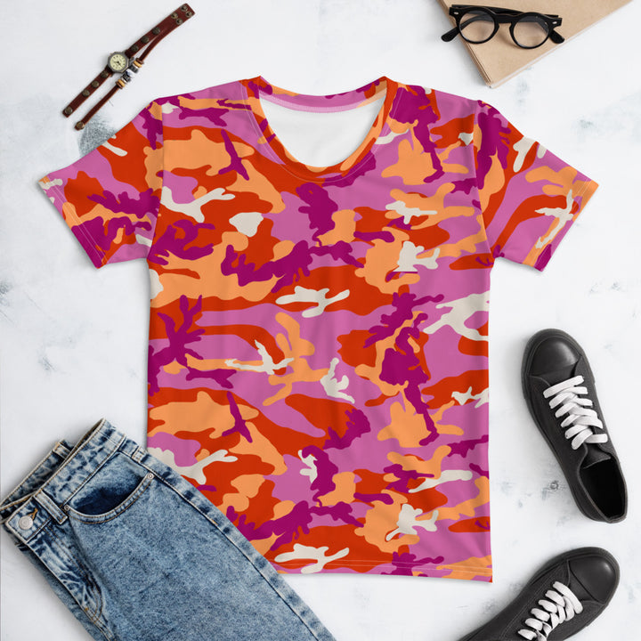 Lesbian Camo Fitted T-shirt AOP T-shirts The Rainbow Stores