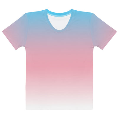 Trans Ombre Pride Flag Fitted T-shirt AOP T-shirts The Rainbow Stores