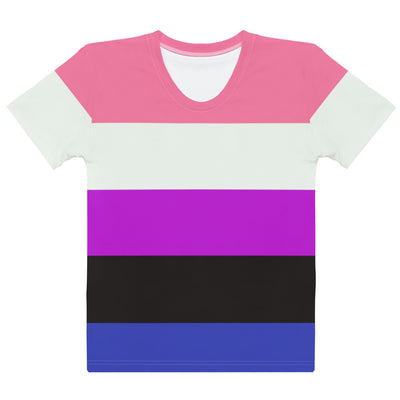 Gender Fluid Pride Flag Fitted T-shirt AOP T-shirts The Rainbow Stores