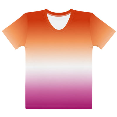 Lesbian Ombre Pride Flag Fitted T-shirt AOP T-shirts The Rainbow Stores