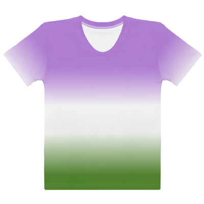 Genderqueer Ombre Pride Flag Fitted T-shirt T-shirts The Rainbow Stores