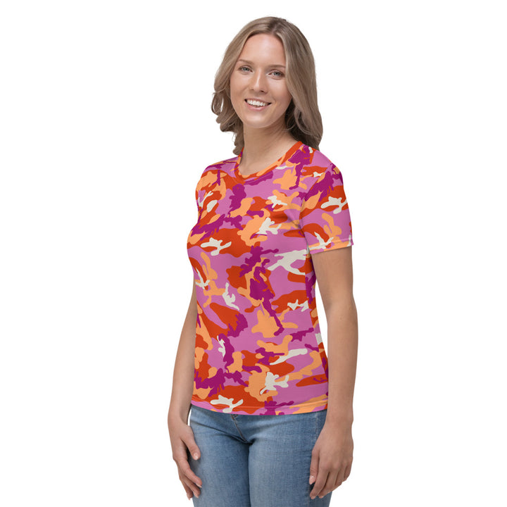 Lesbian Camo Fitted T-shirt AOP T-shirts The Rainbow Stores