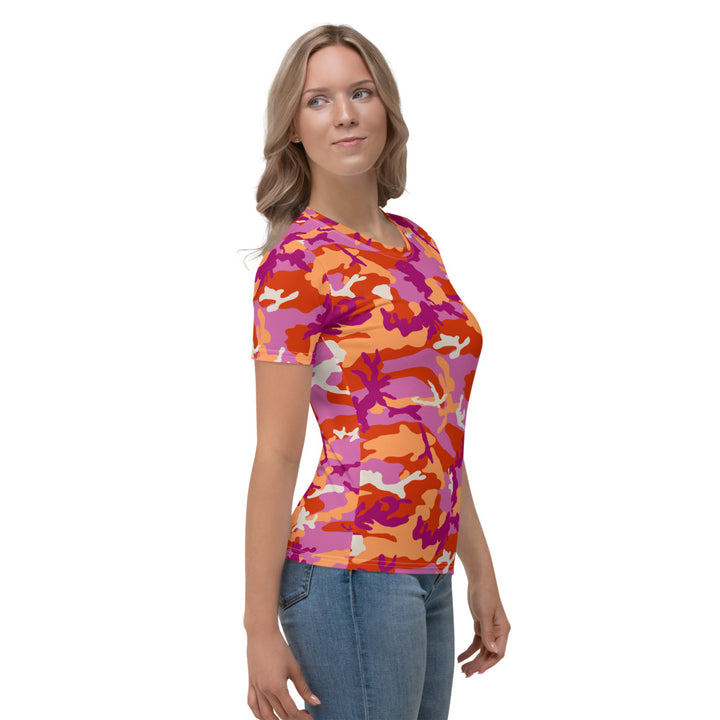 Lesbian Camo Fitted T-shirt AOP T-shirts The Rainbow Stores