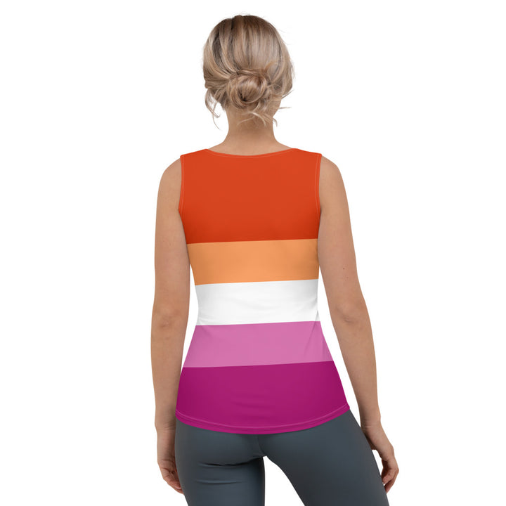 Lesbian Five Stripe Pride Flag Fitted Vest Vests and Tank Tops The Rainbow Stores