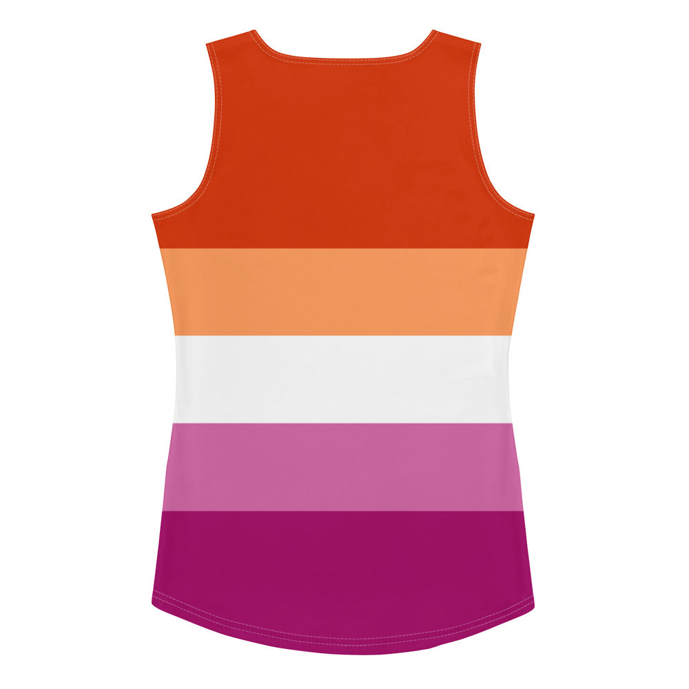 Lesbian Five Stripe Pride Flag Fitted Vest Vests and Tank Tops The Rainbow Stores
